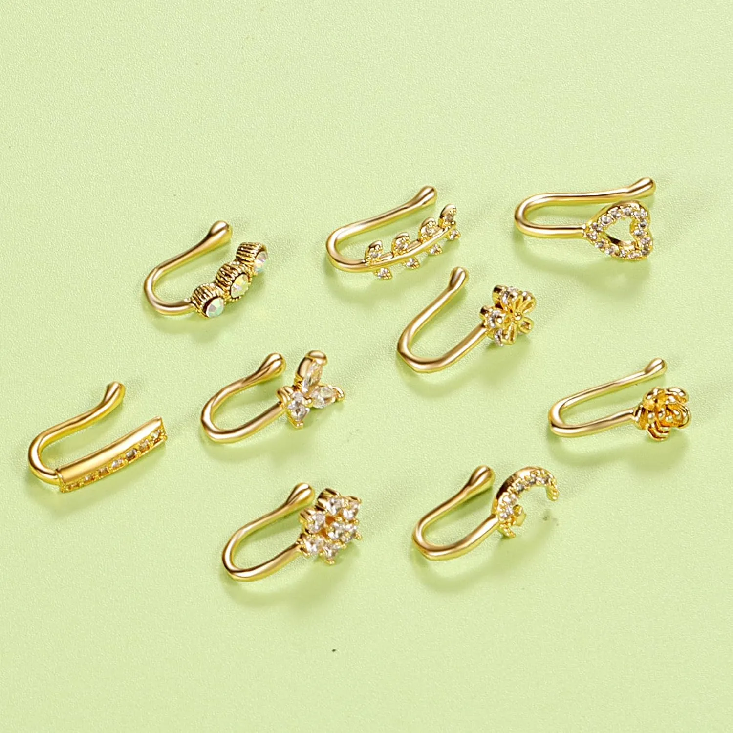 TAMHOO 25 Pcs Multi-Style Fake Nose Rings for Women and Men -Gold Plated Copper African Nose Cuff Non Piercing for Teen Grirls - Nice Gift for Her on Birthday/Valentines Day/Christmas
