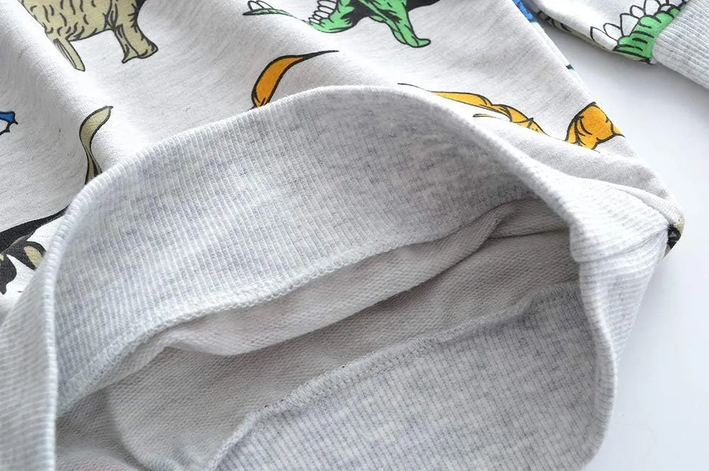 Toddler Boys Sweatshirts Long Sleeve Sport Elephant Sweat Shirt Dinosaur Pullover Crewneck Tops Tees Kids 2-7 Years