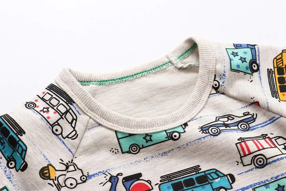 Toddler Boys Sweatshirts Long Sleeve Sport Elephant Sweat Shirt Dinosaur Pullover Crewneck Tops Tees Kids 2-7 Years