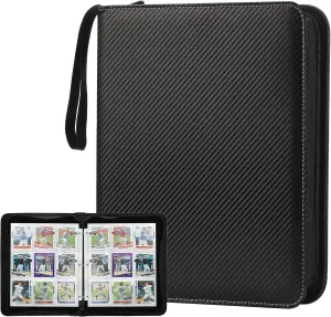 Trading Card Binder with Sleeves 9 Pocket Premium 720 Double Sided Pocket PU Card Collection Binder, Collectible Albums Card Folder for MTG, TCG, Sports Cards