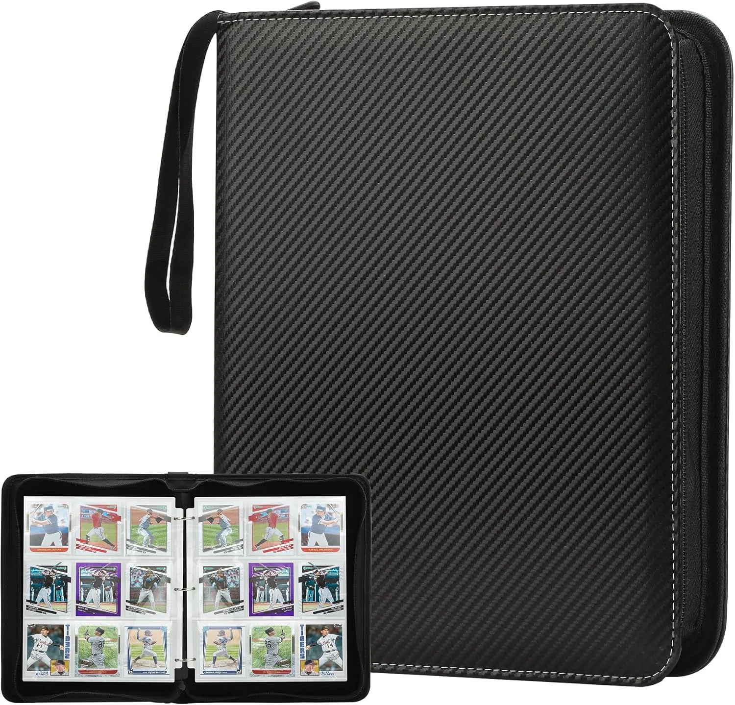 Trading Card Binder with Sleeves 9 Pocket Premium 720 Double Sided Pocket PU Card Collection Binder, Collectible Albums Card Folder for MTG, TCG, Sports Cards
