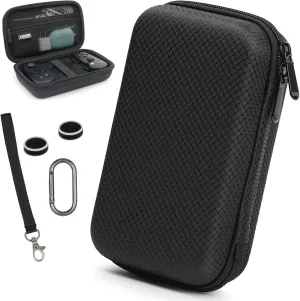 XORDING Carrying Case Compatible with Backbone One, Nylon Hard Shell, Protective Case, with a Wristband, Keychain, and Net Pocket for Accessories Kit (Black-A)