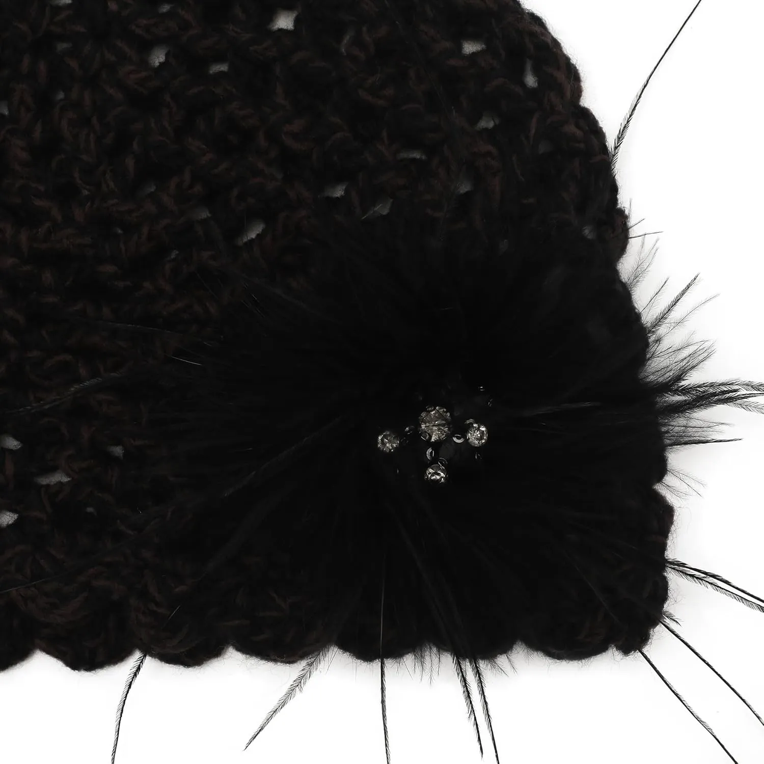 ZLYC Women Crochet Beanie Hat Summer Handmade Knit Decorated Lightweight Skull Cap
