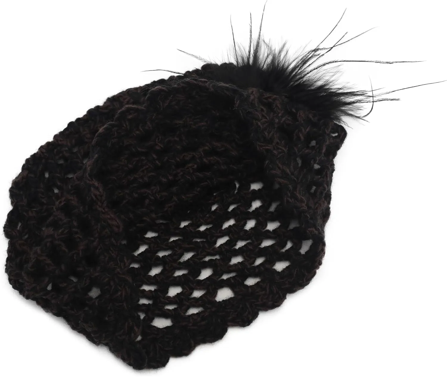 ZLYC Women Crochet Beanie Hat Summer Handmade Knit Decorated Lightweight Skull Cap
